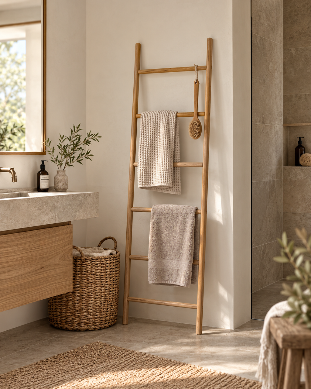 Leno dekorationsstige – teak