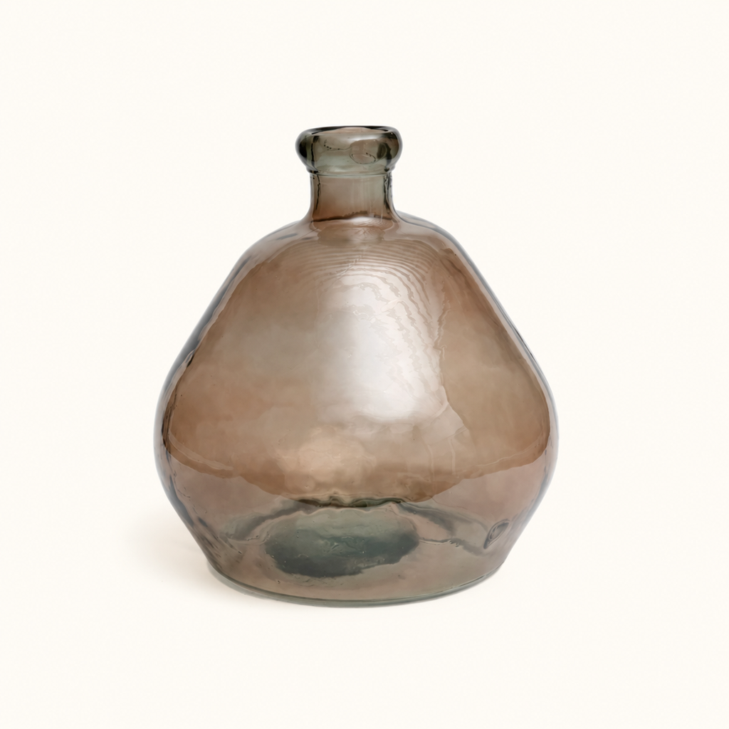 Aera vase – beige genbrugsglas