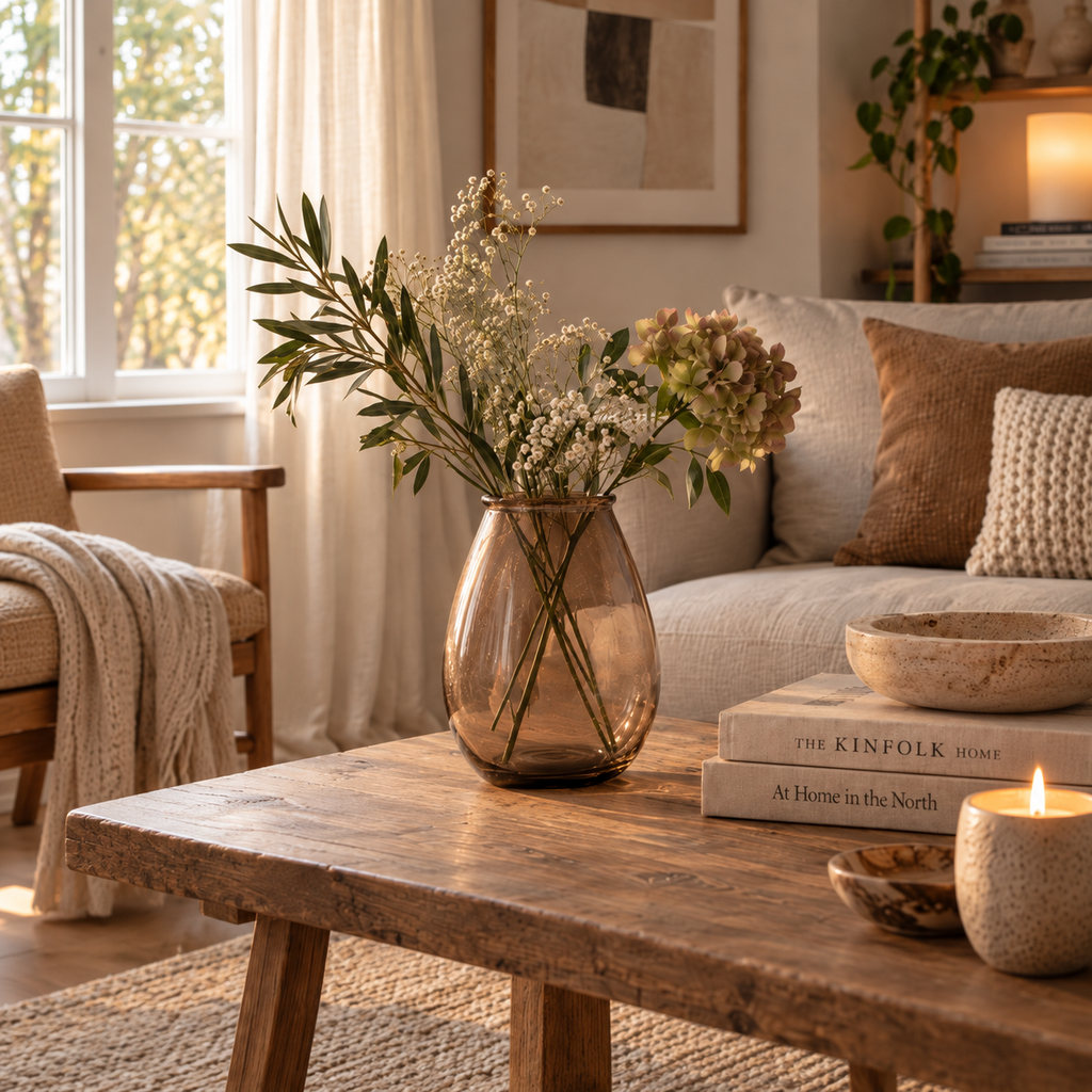 Nemi vase – beige genbrugsglas