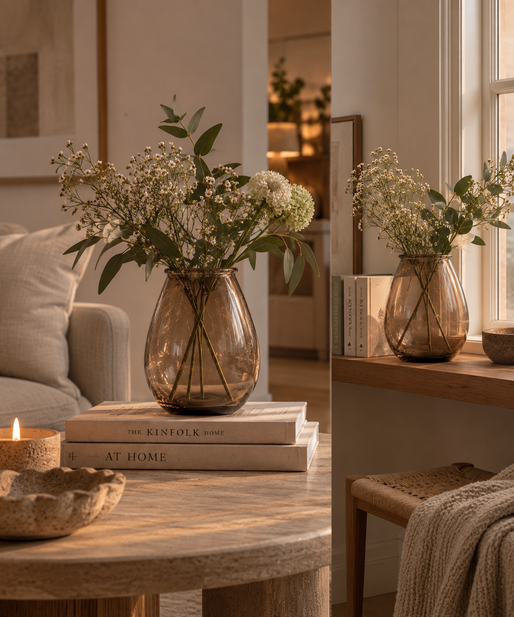 Nemi vase – beige genbrugsglas